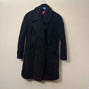 Betsey Johnson Women’s XS Wool Peacoat black snap buttons cl